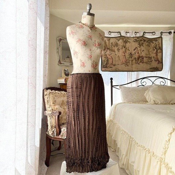 chicos brown boho maxi skirt small - Picture 1 of 4
